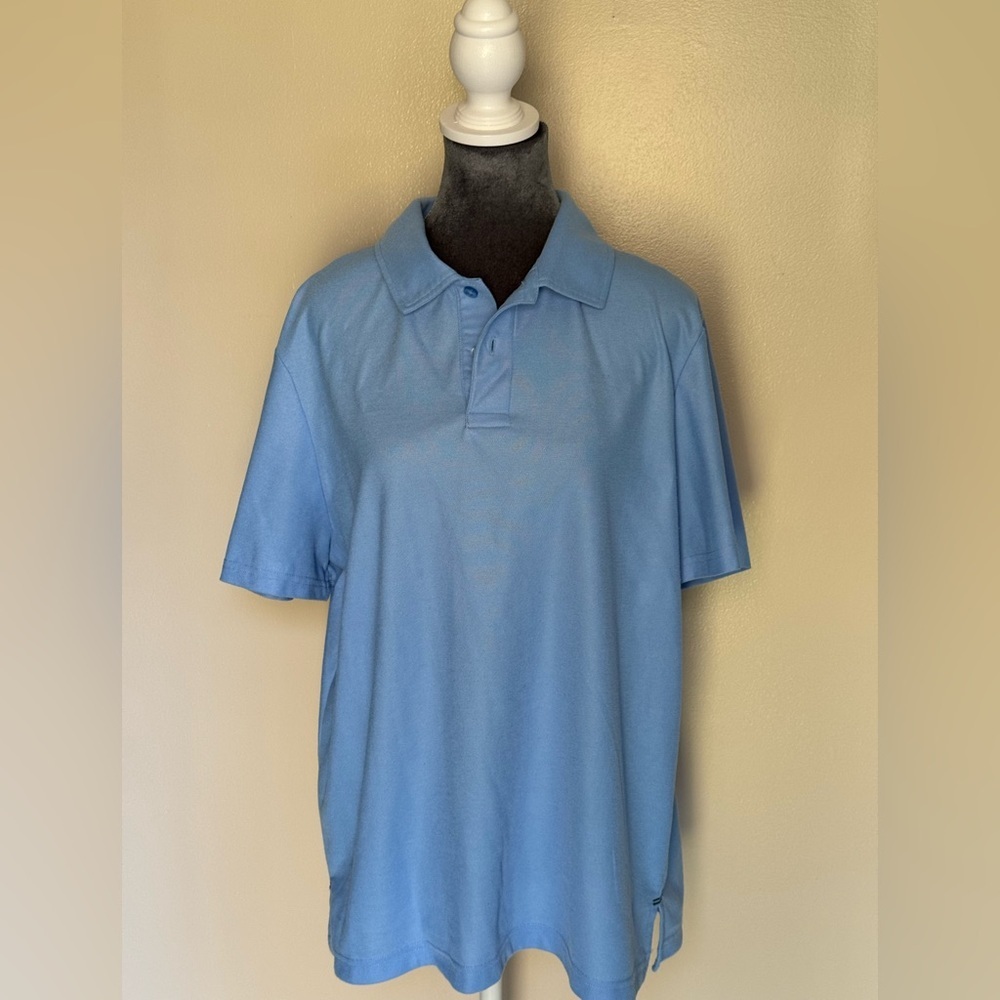 32 Degrees Cool Men’s Light Blue Polo Shirt Short Sleeve Size L